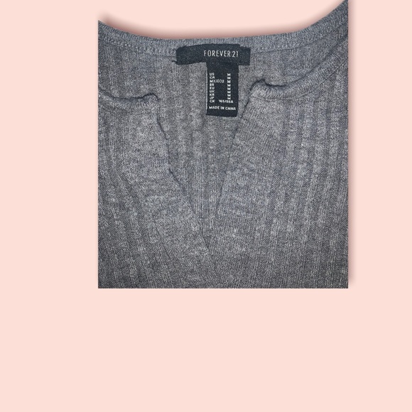 Gray Ribbed Bodysuit - Picture 2 of 2